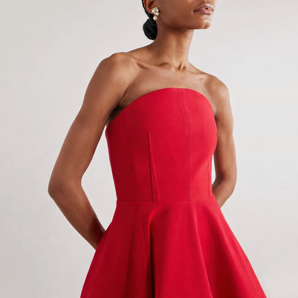 Robe de soirée rouge bustier