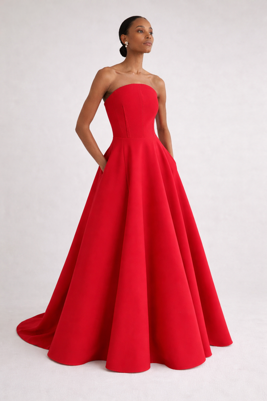 Robe de soirée rouge bustier